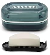 AIMAIAIMAI Travel Soap Container, Travel Soap Box with Removable Draining Layer for Camping, Gym ...