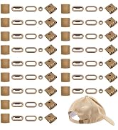 BENECREAT 24 Sets Brass Hat Cap Buckle, Baseball Hat Adjustment Buckle Closures with Eyelets for ...