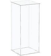 MECCANIXITY Acrylic Display Case Plastic Box Cube Storage Box Clear Assemble Showcase 8.3x6.3x16....