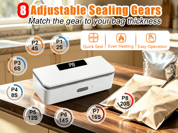 8 Adjustable Levels Bag Sealer