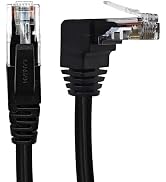 XANHAM 90 Degree Cat 6 Ethernet Cable Downward Angle 6.6FT RJ45 Network Patch Cord Down/Up/Right/...