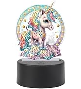 JISHSHAY Diamond Painting Night Light 5D DIY Unicorn Diamond Art Desk Light with LED Unicorn Spec...