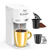 Karosie Single Serve Coffee Maker for K-Cup and Ground Coffee, Fast Brew, 6-12 oz Brew Sizes One ...