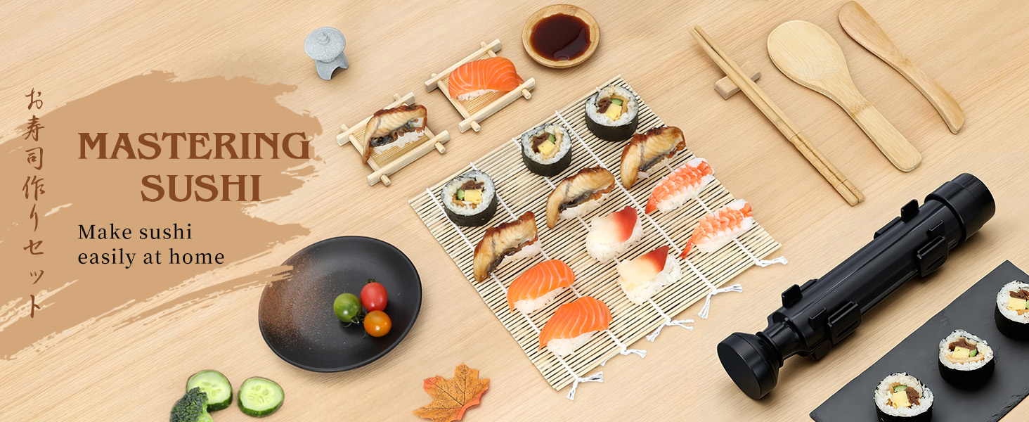With this sushi set, you can enjoy delicious sushi right at home