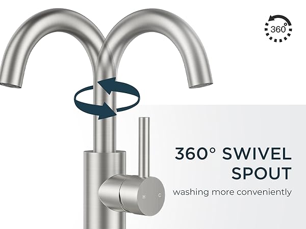 Rotable bathroom faucet