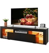 WLIVE 63 Inch TV Stand, LED Entertainment Center for 60 to 70 Inch TV, Modern TV Console with 2 D...