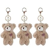 Galepromot 3 Pcs Brown Bear Pink Heart Stuffed Keychain For Backpack, Backpack keychain, Soft Cot...