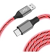 Light-Up USB-C Charging Cable, 6ft - Fast Charging Cord Type-C - Compatible with iPhone 15/Pro/Pl...