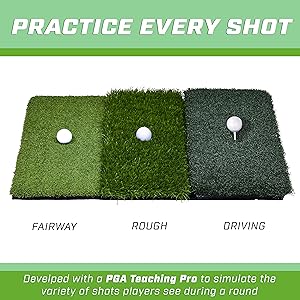 gosports golf triturf hitting mat indoor outdoor home golfing practice driving range tee off grass