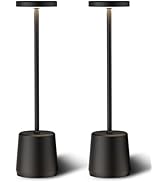 Lightania 2 Pack Cordless Table Lamp, 5200mAh Rechargeable Battery Operated Lamp, 3 Colors Steple...