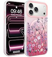 Fsoole Magnetic for iPhone 17 Pro Max Case [Compatible with MagSafe] Pretty Gradient Flower Flora...