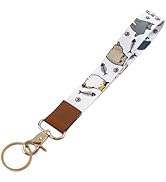 juanooo Cute Cat Wrist for Keys White Small Keychain Lanyard for ID Badge for Teens Girls Boys Sh...