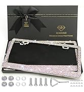 Shering 2 Pack Bling License Plate Frames for Women, Stainless Steel, 1200pcs Rhinestone Sparkly ...