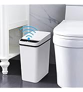 Bathroom Smart Touchless Trash Can - Anborry 2.5 Gallon Automatic Motion Sensor Rubbish Can with ...