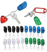 HEEPDD 20Pcs Shoe Keychains, Mini Slipper Keychain Silicone Beach Hole Little Sandals Key Ring Sl...