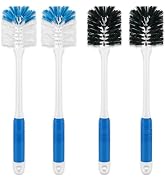 Bottle Brush with Long Handle for Baby Bottle, Cup, Glass Cleaning, 4 Pack | Water Bottle Cleaner...