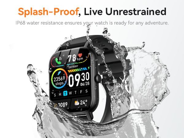 smartwatch with IP68 waterproof