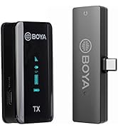 BOYA Wireless Lavalier Microphone for USB-C Android Phone Plug Play External Type-C Mic for iPhon...