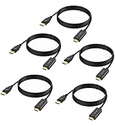 DisplayPort to HDMI Cable 3 feet 5-Pack, 4K Display Port to HDMI Cables Uni-Directional DP to HDM...