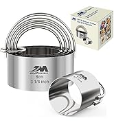 M JINGMEI 5 Pieces Circle Biscuit Cutter,Professional Stainless Steel Round Cookies Mold Tool wit...