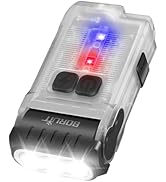 BORUIT V15 Small Flashlight Powerful 1200 Lumen with 80° Swivel Head, Clip Magent Warm Red Blue C...