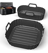 PINTAUR Silicone Mould Hot Air Fryer Accessories Pack of 2 for Philips Dual Basket Airfryer 3000 ...