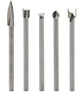 Ellbest 5pcs Rotary Burr Set, Carving Bits and Engraving Router Bit Set with 1/8"(3mm) Shank, Sta...