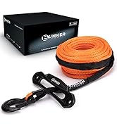 BUNKER INDUST Synthetic Winch Rope Kit,3/8" x 100' 23809LBS Winch Line Cable Replacement with Pro...