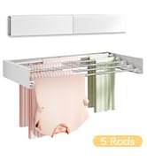 Vikaqi Wall Mounted Clothes Drying Rack, Foldable Wall Mount Laundry Drying Rack Folding Indoor, ...