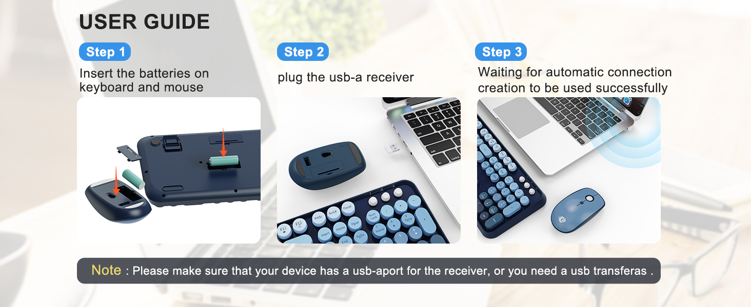 wireless keyboard and mouse blue