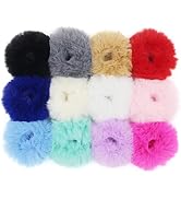 Fuzzy Furry Faux Fur Scrunchies Hair Band Rope Hair Holder Wristband Hair Ring Tie Ponytail Holde...