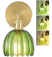 Tulip Wall Sconce Vintage Wall Lamp with Glass Lampshade Flower Lamp,Adjustable Brass Wall Lights...