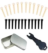 24pcs Acoustic Guitar Bridge Pins Pegs with 1pc Bridge Pin Puller Remover, Ivory &amp; Black-Jinlop