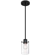 Nuvo 60/7270 Sommerset 1-Light Mini Pendant Fixture with Clear Glass - Matte Black Finish