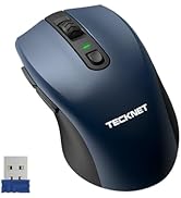 TECKNET Wireless Mouse, 6-Level Adjustable 4800 DPI Computer Mouse, 2.4G USB Cordless Mouse, Mous...