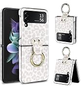 Vofolen for Samsung Galaxy Z Flip 3 Case with Ring [Hard PC+Soft PU Leather] Full Body Anti-Scrat...