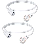 DEWENWILS 360° Rotating Flat Plug Extension Cord 3FT, 16/3 Gauge 3 Prong Grounded Power Cord, 125...