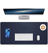 NUOYOU Leather Desk Mouse Pad Protector, Stitched Locking Edge Non-Slip Desk Mat Laptop Desk Pad ...