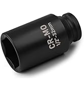EGOFIX 1/2" Drive Deep Impact Socket, 32mm Metric Socket, Axle Nut Socket CR-MO 6 Point for Easy ...