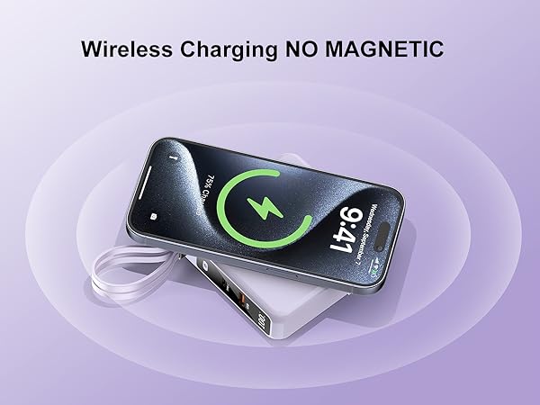 wireless charging power bank non magnetic