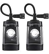 G-ELEK Outdoor Timer Outlet Waterproof, 24 Hour Outdoor Light Timer, Timers for Electrical Outlet...