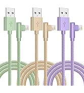 iPhone Charger,3 Pack 6FT Lightning Cable [Apple MFi Certified] 90 Degree | iPhone Fast Charging ...