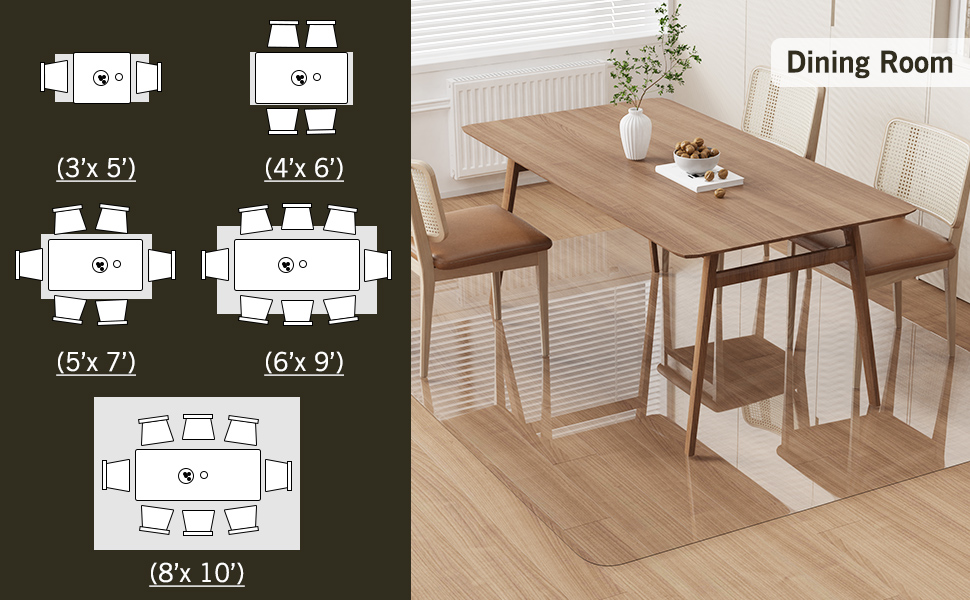 waterproof dining room mat