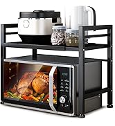 DOLALIKE Microwave Oven Rack, Expandable Microwave Stand Countertop Kitchen Utensils Tableware St...