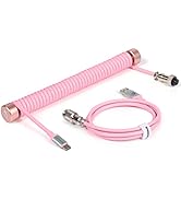 ZIYOU LANG Custom Coiled USB C to A Cable and Rose Gold Coiled Cable Winder with Detachable Exten...