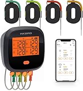 WiFi Meat Thermometer with 4 Colored Organized Probes, INKBIRD Rechargeable Grill Thermometer for...