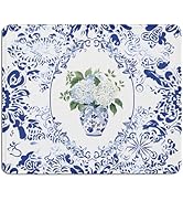 TopXmai Blue and White Porcelain Hydrangea Mouse Pad, Chinoiserie Floral Themed Mousepad for Comp...
