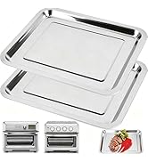 2-Piece Baking Sheet Set Stainless Steel, 12.4"x11" Air Fryer Pan Replacement for Cuisinart Air F...