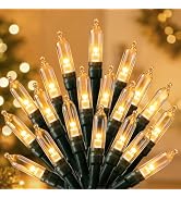Brightown LED Christmas Mini Lights, 39Feet 100 LED Clear Bulbs String Lights with 8 Light Modes,...