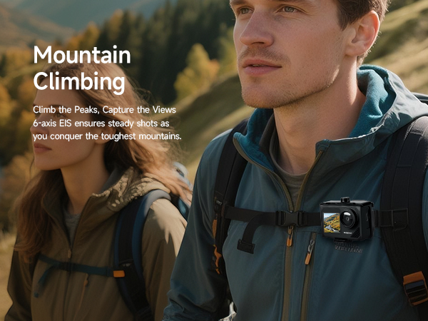 cycling action camera with EIS for sports